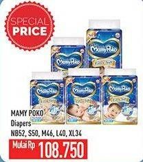 Promo Harga Mamy Poko Perekat Extra Soft M46, NB52, S50, XL34, L40 34 pcs - Hypermart