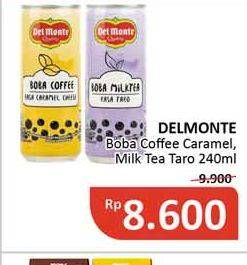 Promo Harga DEL MONTE Boba Drink Coffee Caramel Cheese, Milk Tea Taro 240 ml - Alfamidi