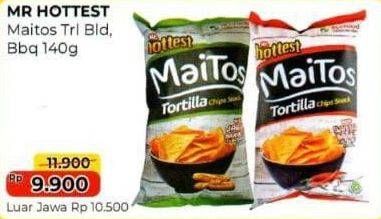 Promo Harga Mr Hottest Maitos Tortilla Chips Sambal Balado 140 gr - Alfamart