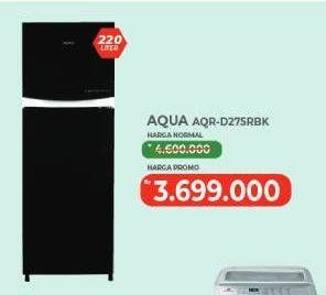 Promo Harga Aqua Fridge 2D AQR D275R 220000 ml - Yogya