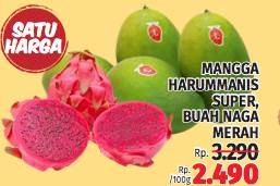 Promo Harga Mangga Harum Manis Super/Buah Naga Merah  - LotteMart
