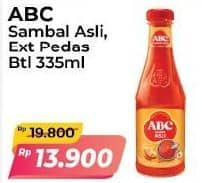 Promo Harga ABC Sambal Asli, Extra Pedas 335 ml - Alfamart