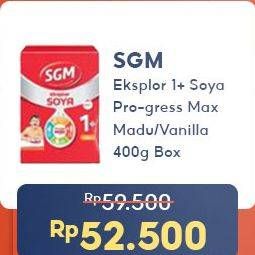 Promo Harga SGM Eksplor Soya 1-5 Susu Pertumbuhan Madu, Vanila 400 gr - Indomaret