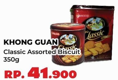 Promo Harga Khong Guan Classic Assorted Biscuit Persegi, Mini 350 gr - Yogya