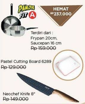 Promo Harga Maxim Panda Fit A + Pastel Cutting Board + Transliving Neochief Knife  - Carrefour