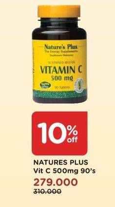 Promo Harga NATURES PLUS Vitamin C 500mg 90 pcs - Watsons