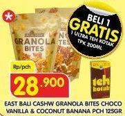 Promo Harga EAST BALI CASHEW Granola Bites Choco Vanilla, Coconut Banana 125 gr - Superindo