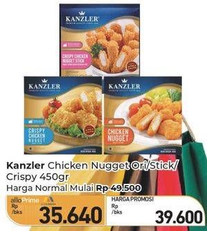 Promo Harga Kanzler Chicken Nugget Crispy, Original, Stick Crispy 450 gr - Carrefour