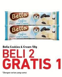 Promo Harga BELLA Premium Chocolate Cookies And Cream per 2 pcs 50 gr - Carrefour