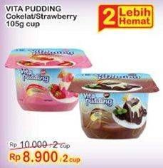 Promo Harga VITA PUDDING Pudding Coklat, Strawberry per 2 pcs 105 gr - Indomaret