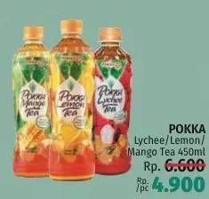 Promo Harga Pokka Minuman Teh Lychee Tea, Lemon Tea, Mango Tea 450 ml - LotteMart