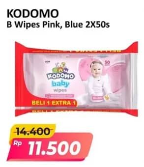 Promo Harga Kodomo Baby Wipes Rice Milk Pink, Classic Blue 50 pcs - Alfamart