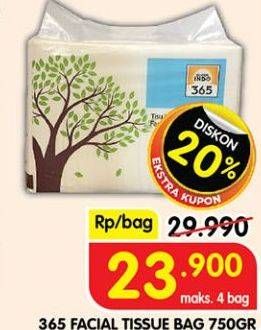 Promo Harga 365 Facial Tissue 750 gr - Superindo