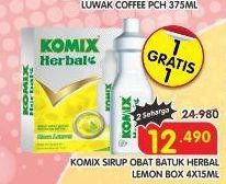 Promo Harga Komix Herbal Obat Batuk Lemon per 4 sachet 15 ml - Superindo