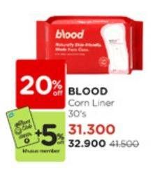 Promo Harga Blood Ultra-thin Corn Liners 30 pcs - Watsons
