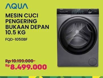 Promo Harga Aqua FQD-1050BF Mesin Cuci Front Load 10.5Kg    - COURTS