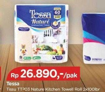 Promo Harga Tessa Nature Kitchen Towel Fold per 2 bag 100 sheet - TIP TOP
