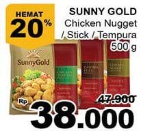Promo Harga SUNNY GOLD Chicken Nugget Stick, Temppura 500 gr - Giant