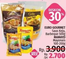 Promo Harga EURO GOURMET Saus Keju, BBQ/ MAMAYO Mayonais  - LotteMart