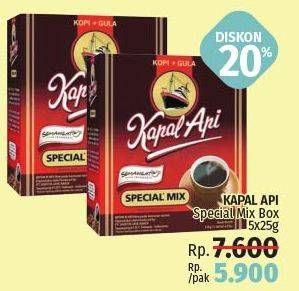 Promo Harga Kapal Api Kopi Bubuk Special Mix per 5 sachet 25 gr - LotteMart