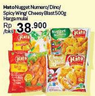 Promo Harga Hato Nugget Numero/Dino/Spicy Wings Cheesy Blast  - Carrefour