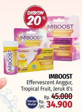 Promo Harga IMBOOST Effervescent with Vitamin C Grape, Orange, Tropical 8 pcs - LotteMart