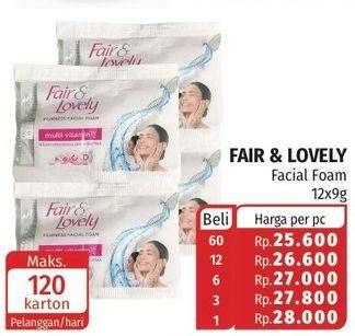 Promo Harga GLOW & LOVELY (FAIR & LOVELY) Facial Wash per 12 pcs 9 gr - Lotte Grosir