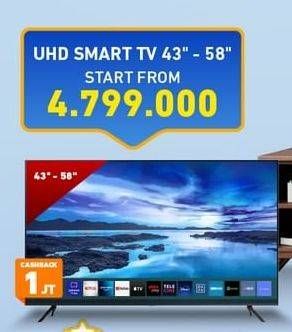 Promo Harga SAMSUNG/ SONY/ PANASONIC/ LG/ SHARP/ POLYTRON UHD Smart TV 43" - 58"  - Electronic City