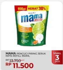 Promo Harga Mama Lemon Cairan Pencuci Piring Jeruk Nipis 950 ml - Yogya