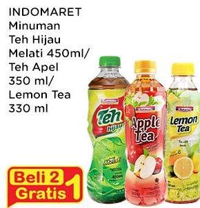 Promo Harga INDOMARET Minuman Teh Apel, Hijau Melati, Lemon 330 ml - Indomaret