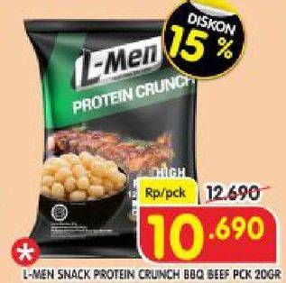 Promo Harga L-MEN Protein Crunch BBQ Beef 20 gr - Superindo
