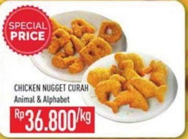 Promo Harga Chicken Nugget Curah Animal, Alphabet  - Hypermart