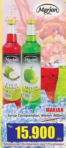 Promo Harga MARJAN Syrup Boudoin Cocopandan, Melon 460 ml - Hari Hari