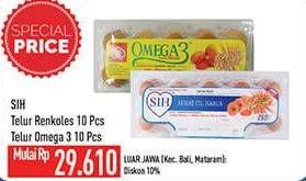 Promo Harga SIH Telur Rendah Kolesterol, Omega 3 10 pcs - Hypermart