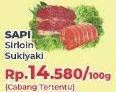 Promo Harga Sirloin Sukiyaki per 100 gr - Yogya