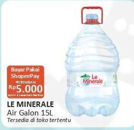 Promo Harga LE MINERALE Air Mineral 15 ltr - Alfamart