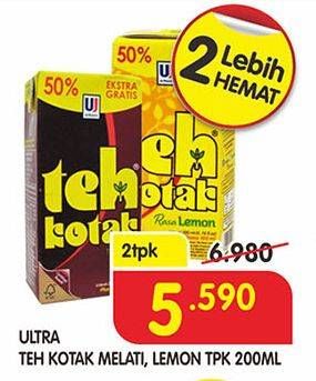 Promo Harga ULTRA Teh Kotak Jasmine, Lemon 300 ml - Superindo