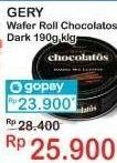 Promo Harga CHOCOLATOS Wafer Roll Cokelat Dark 190 gr - Indomaret