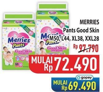 Promo Harga Merries Pants Good Skin L44, M50, XXL28, XL38 28 pcs - Hypermart