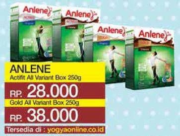 Promo Harga ANLENE Actifit Susu High Calcium All Variants 250 gr - Yogya