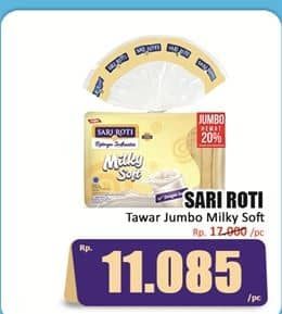 Promo Harga Sari Roti Roti Tawar Milky Soft 500 gr - Hari Hari
