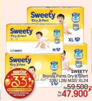 Promo Harga Sweety Bronze Pants Dry X-Pert S36+2, L28, M32, XL24 24 pcs - Lotte Grosir