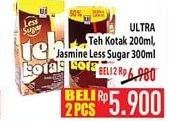 Promo Harga ULTRA Teh Kotak Jasmine, Less Sugar 300 ml - Hypermart