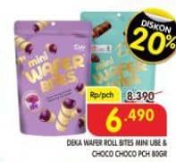 Promo Harga Deka Wafer Roll Bites Mini Ube, Choco Choco 80 gr - Superindo