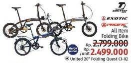 Promo Harga UNITED Folding Bike Stylo 20"  - LotteMart