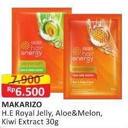 Promo Harga MAKARIZO Hair Energy Fibertherapy Hair & Scalp Creambath Royal Jelly, Aloe Melon, Kiwi Extract 30 gr - Alfamart