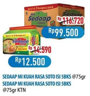 Promo Harga Sedaap Mie Kuah Soto per 5 pcs 75 gr - Hypermart