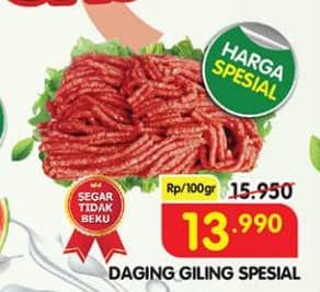 Promo Harga Daging Giling Sapi Spesial per 100 gr - Superindo