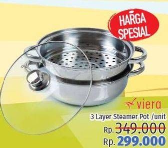 Promo Harga VIERA 3 Layer Steamer Pot  - LotteMart