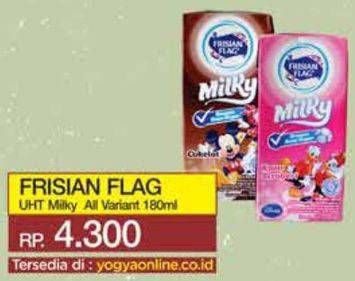 Promo Harga Frisian Flag Susu UHT Milky All Variants 180 ml - Yogya